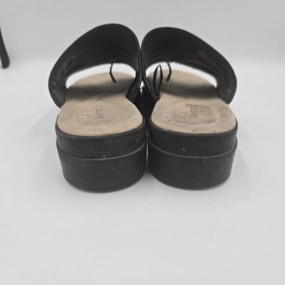 Baretraps Ravin Thong Sandals Womens Size 7.5 M Black Slide Faux Leather Robbie - Picture 6 of 10